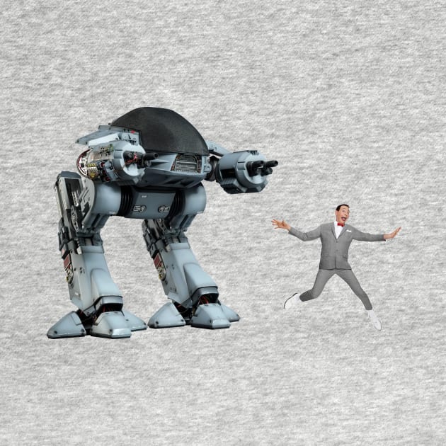 ED-209 vs. Pee-Wee Herman by Scum_and_Villainy